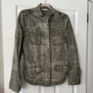 LOFT Olive Camouflage Utility Jacket